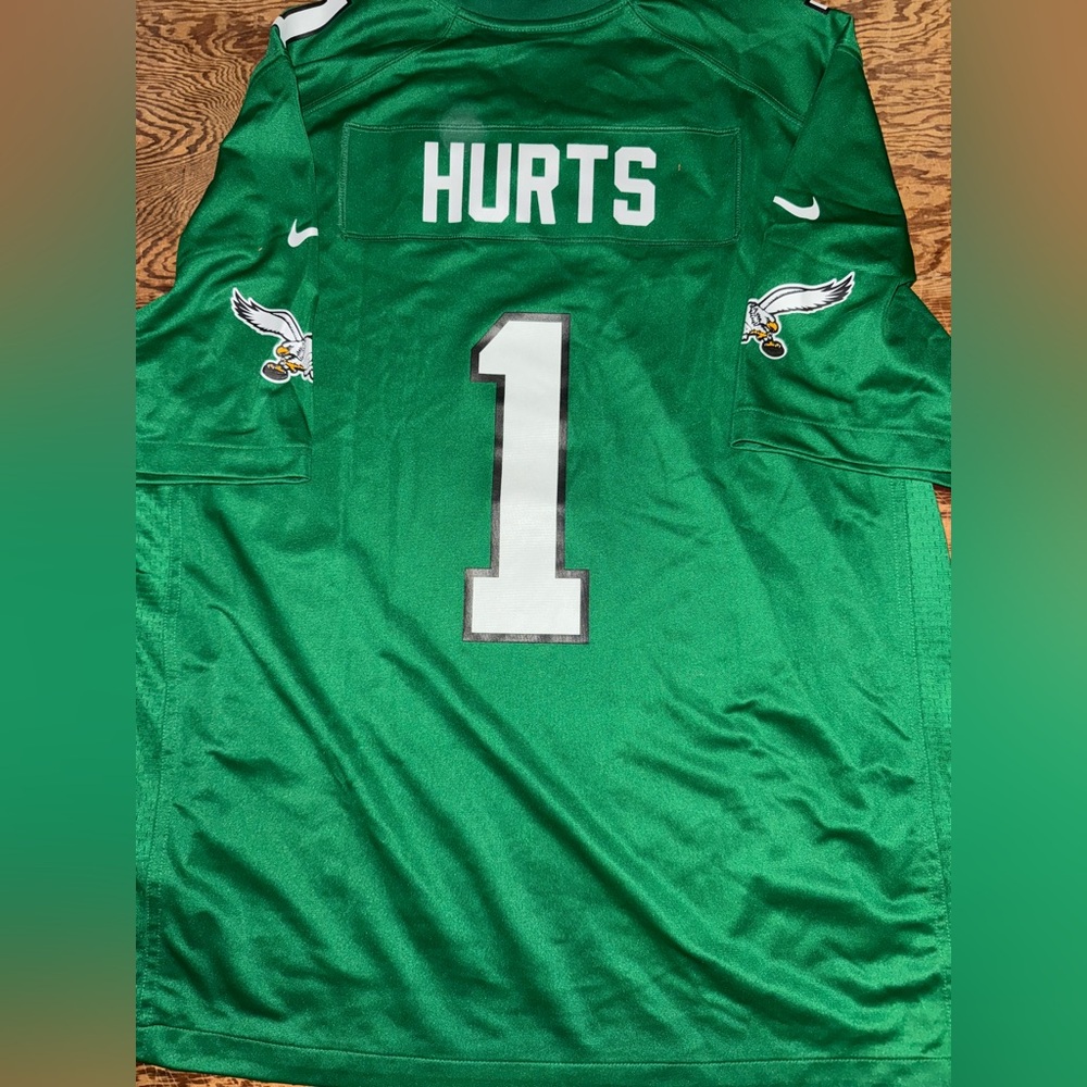 Nike Jalen Hurts 2024 Philadelphia Eagles Kelly Green Game Jersey Men Size XL